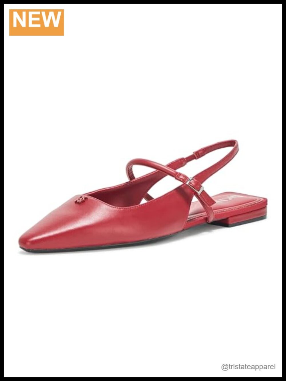 DKNY Cairo Pointed Toe Slingback Flat Mule Faux Leather Casual